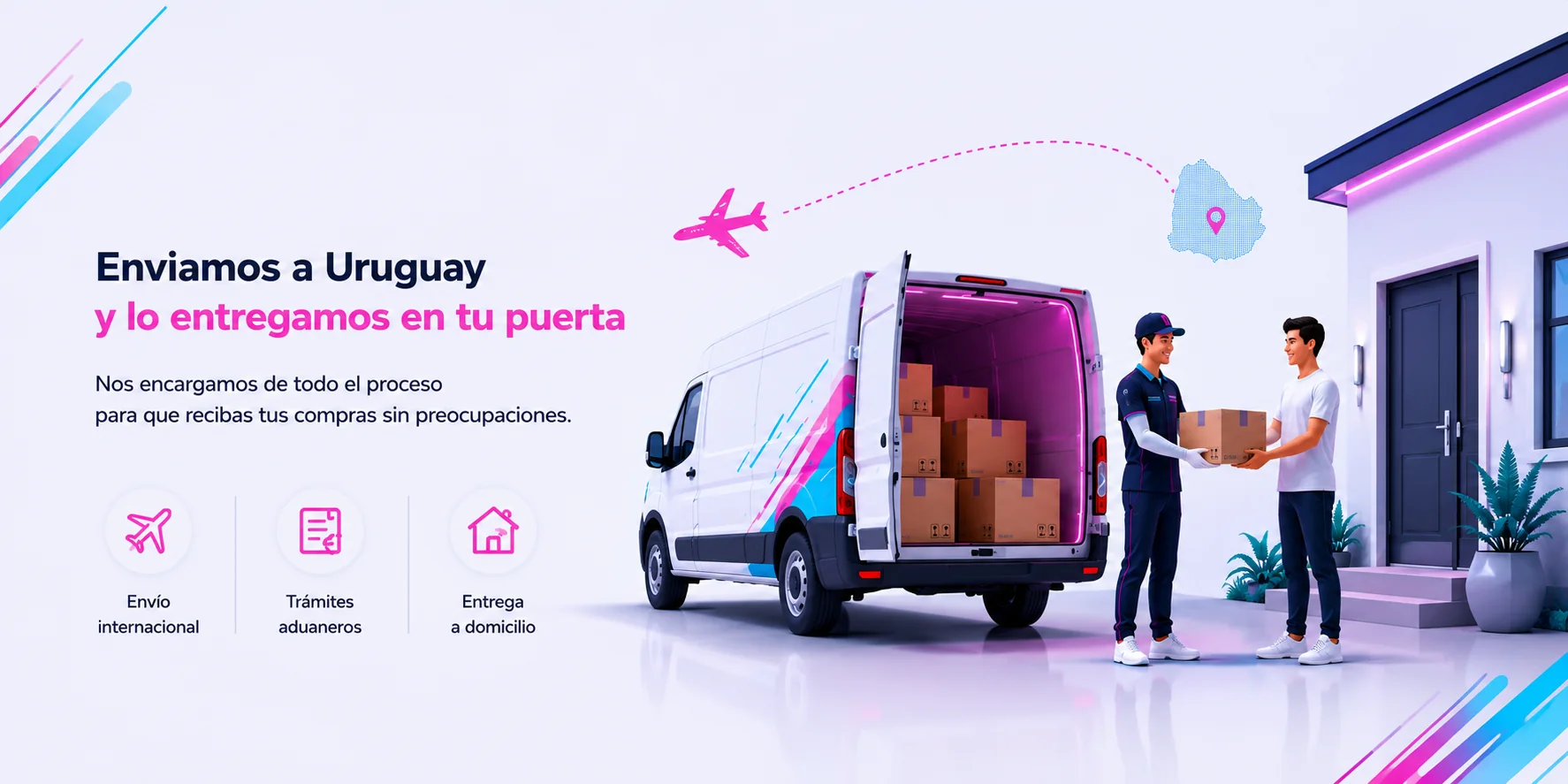 Entrega puerta a puerta de envíos de Miami en Uruguay